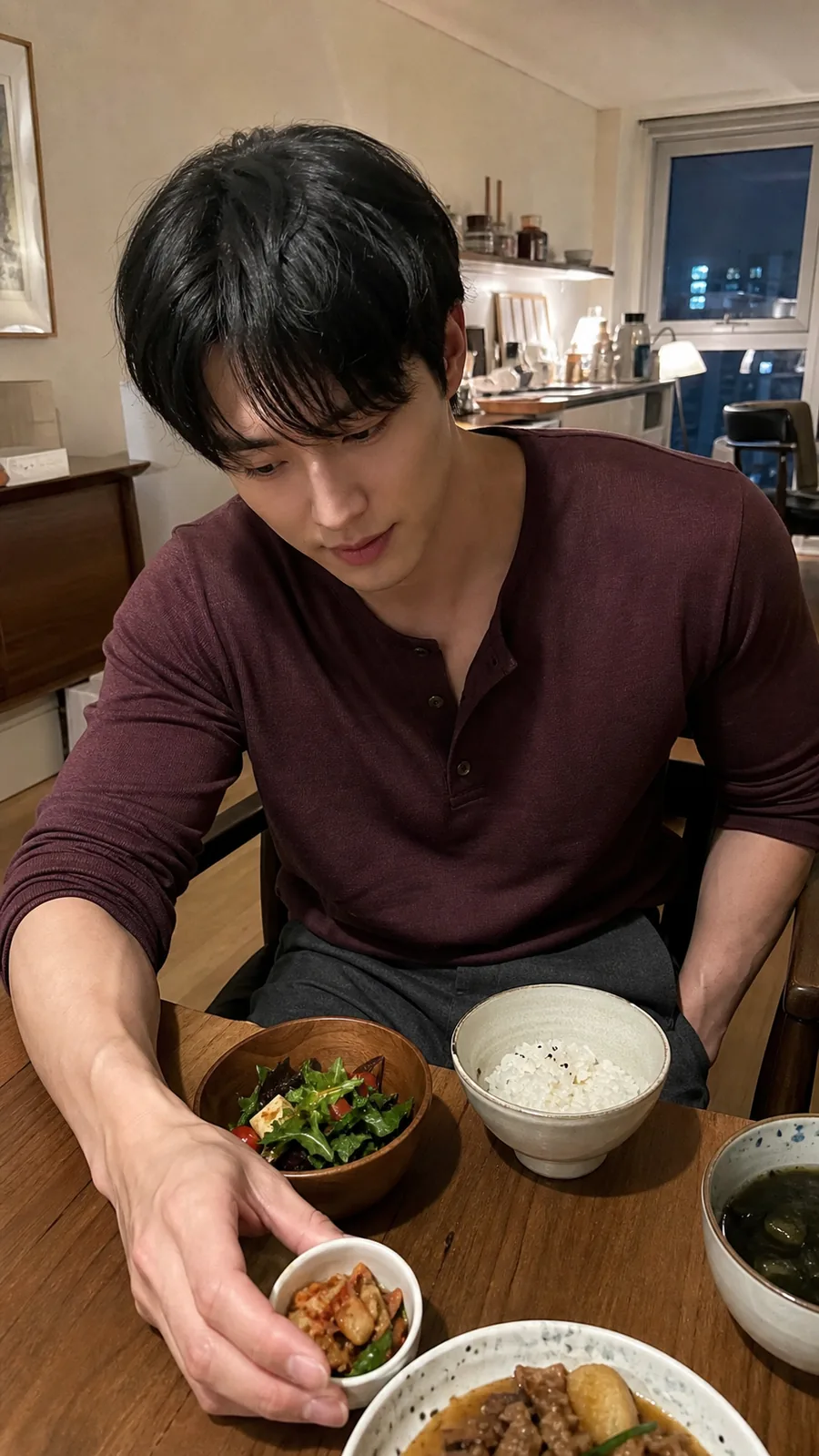 저녁상을 차려 둔 자리
